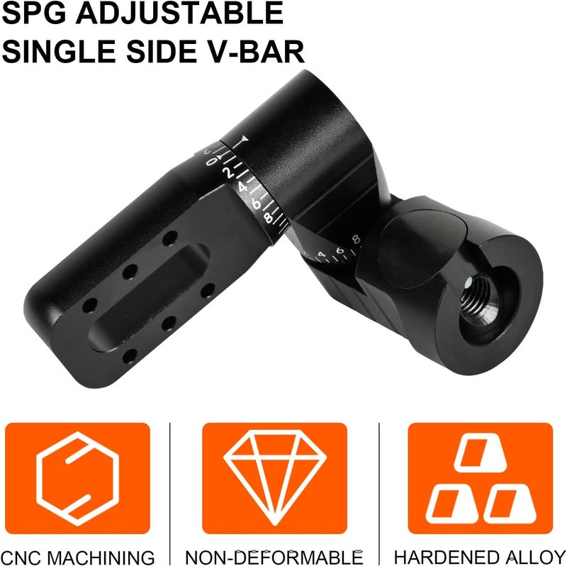 SP.G Archery Single Side V-Bar Mount - Adjustable Bow Stabilizer Quick Disconnect Aluminum Alloy Back Bar Stabilizer Mount Rod Bow Stabilizer Sidebar Mount for Compound Recurve Bow - Image 4